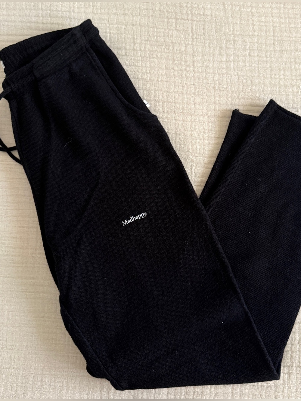Madhappy Women’s Black Textured Sweatpants Jogger Drawstring Waist XS - Picture 2 of 5